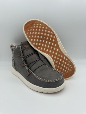Women's Hey Dude Eloise Recycled Leather Granite Grey Comfort Ankle Boot Size 10